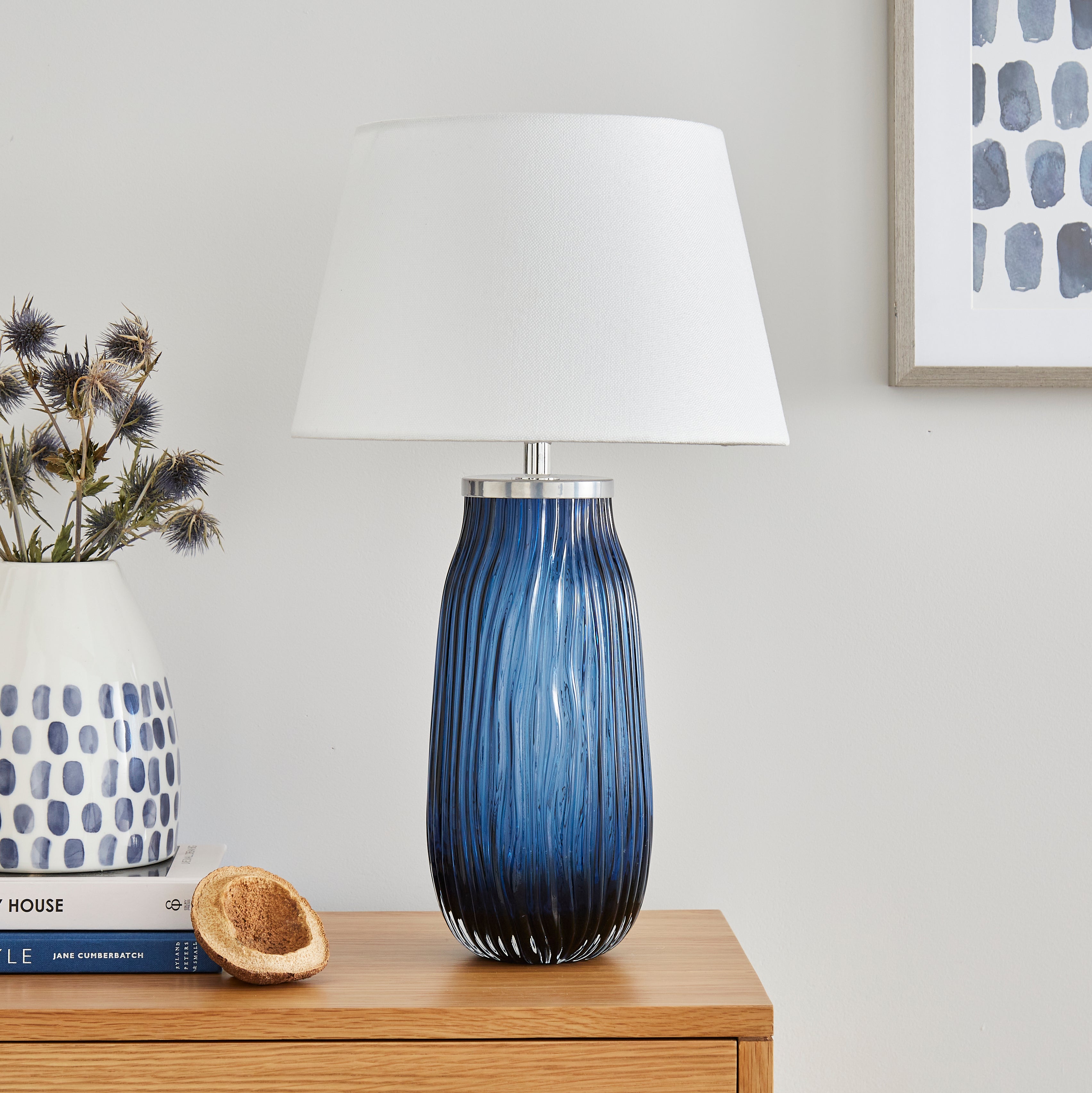 Ripple Glass Table Lamp Blue Price Comparisons | Compare The Build