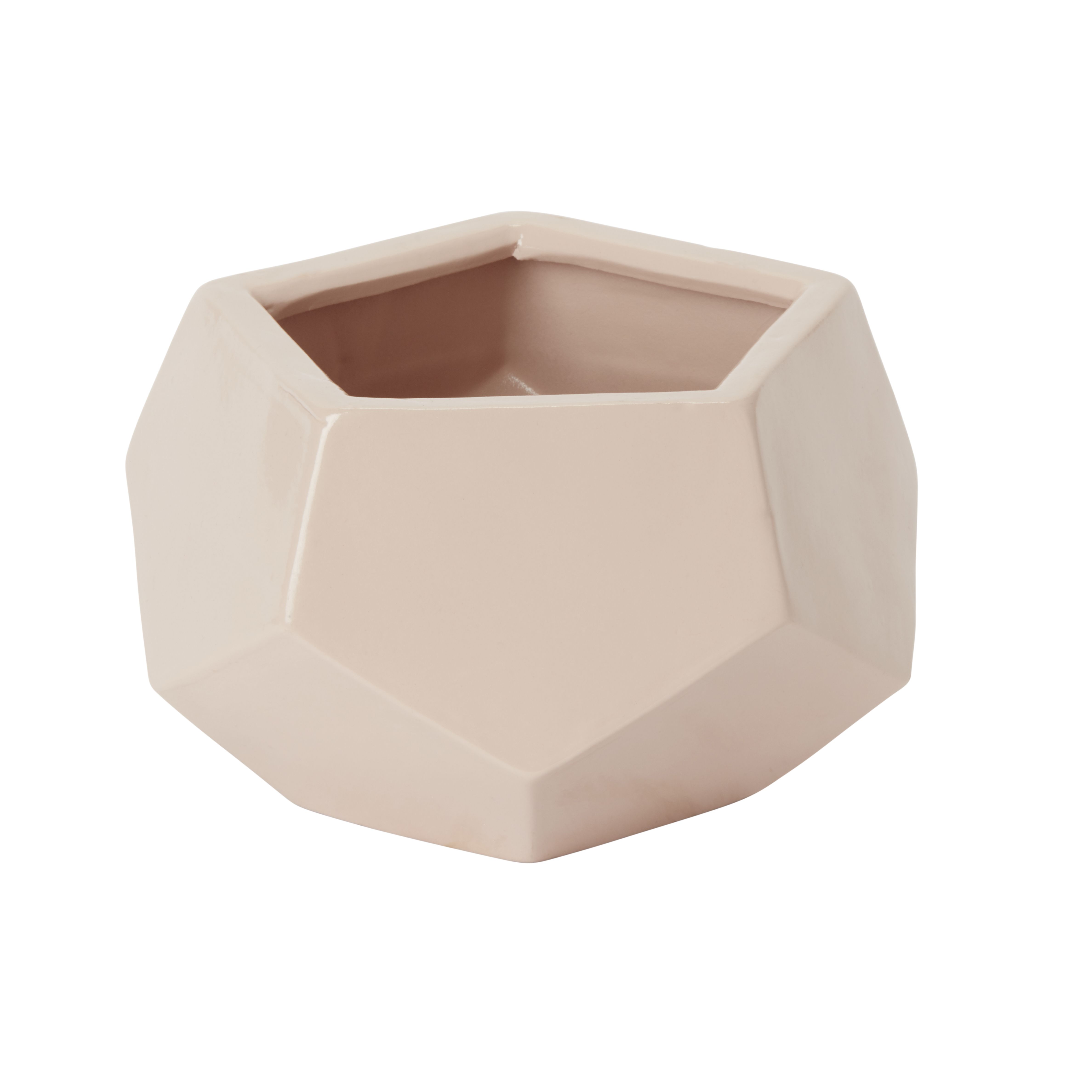 GoodHome Peach Whip Clay Geometric Plant Pot (Dia)15.5Cm Price Comparisons | Compare The Build