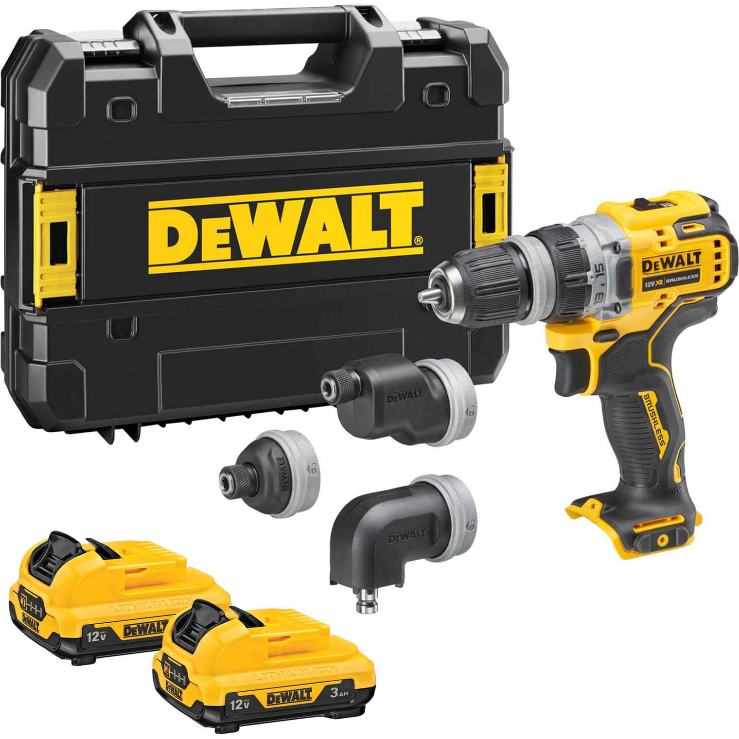 DeWalt DCD703 12v XR Cordless Brushless Multi Head Drill Driver 2 x 3ah Li-ion Charger Case Price Comparisons | Compare The Build