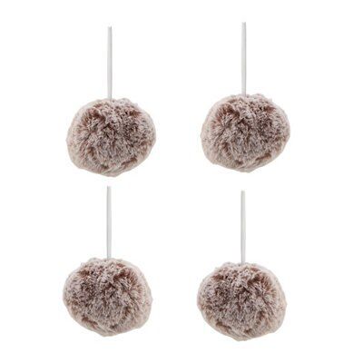 Nordic Tradition Grey Faux Fur Bauble, Pack Of 4 Price Comparisons | Compare The Build