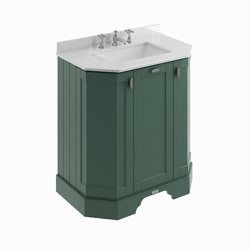 BC Designs Victrion Freestanding Traditional Angled Vanity Unit & Grey Basin 750mm 3TH - Dark Green Price Comparisons | Compare The Build