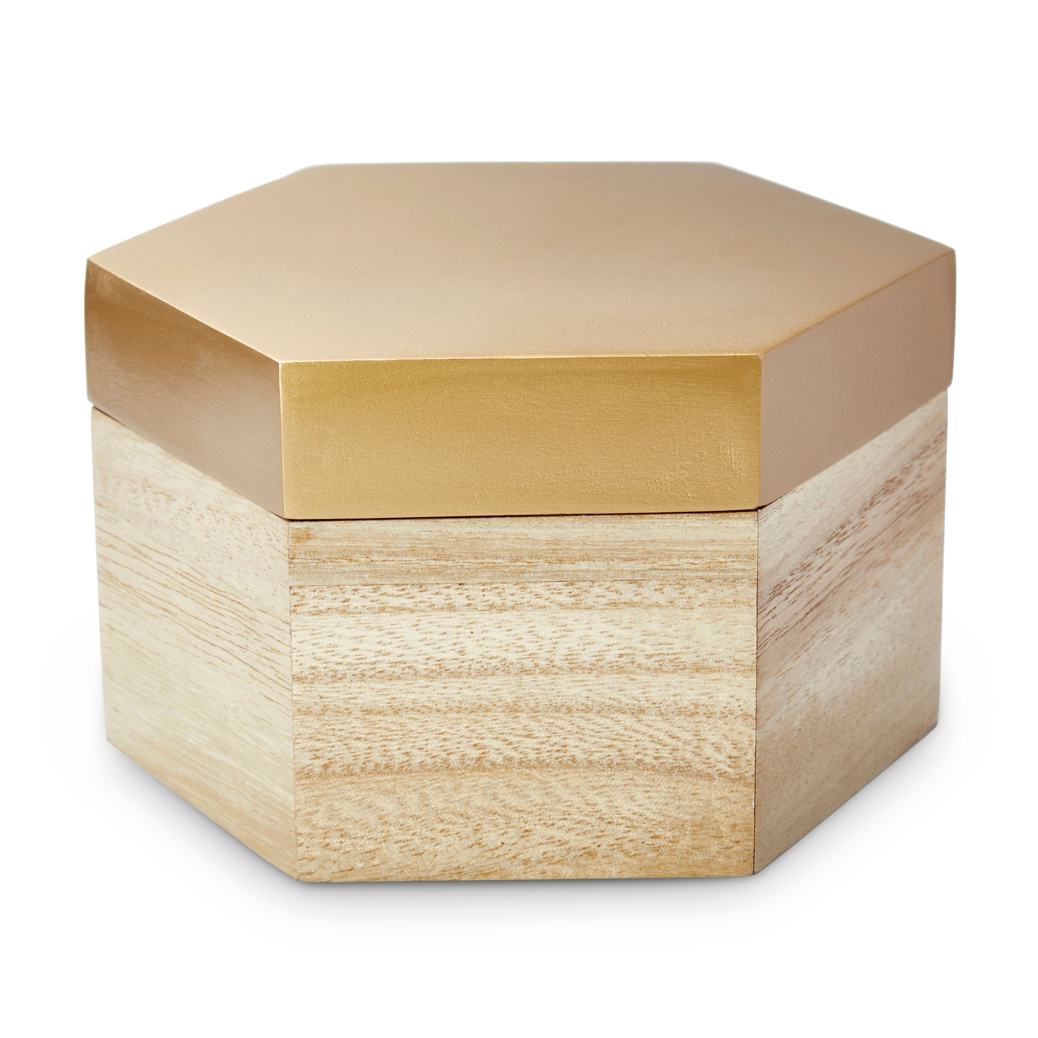 Gold Effect Octagon Mdf Trinket Box Price Comparisons | Compare The Build