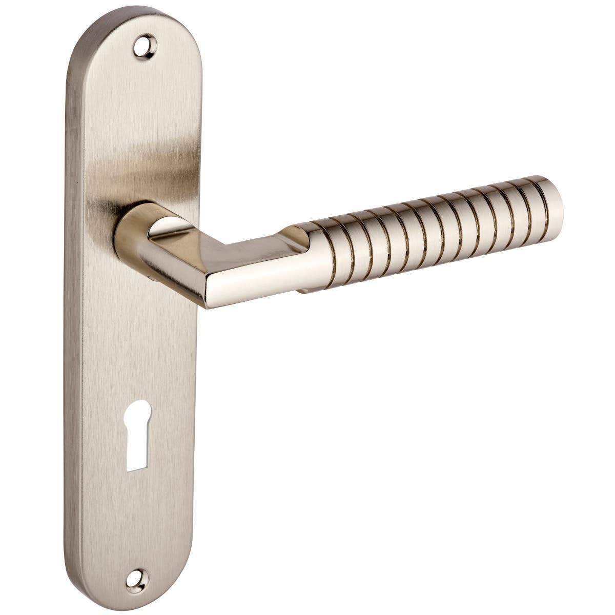 Kempston Dual-Tone Nickel Lever Lock Door Handle Price Comparisons | Compare The Build