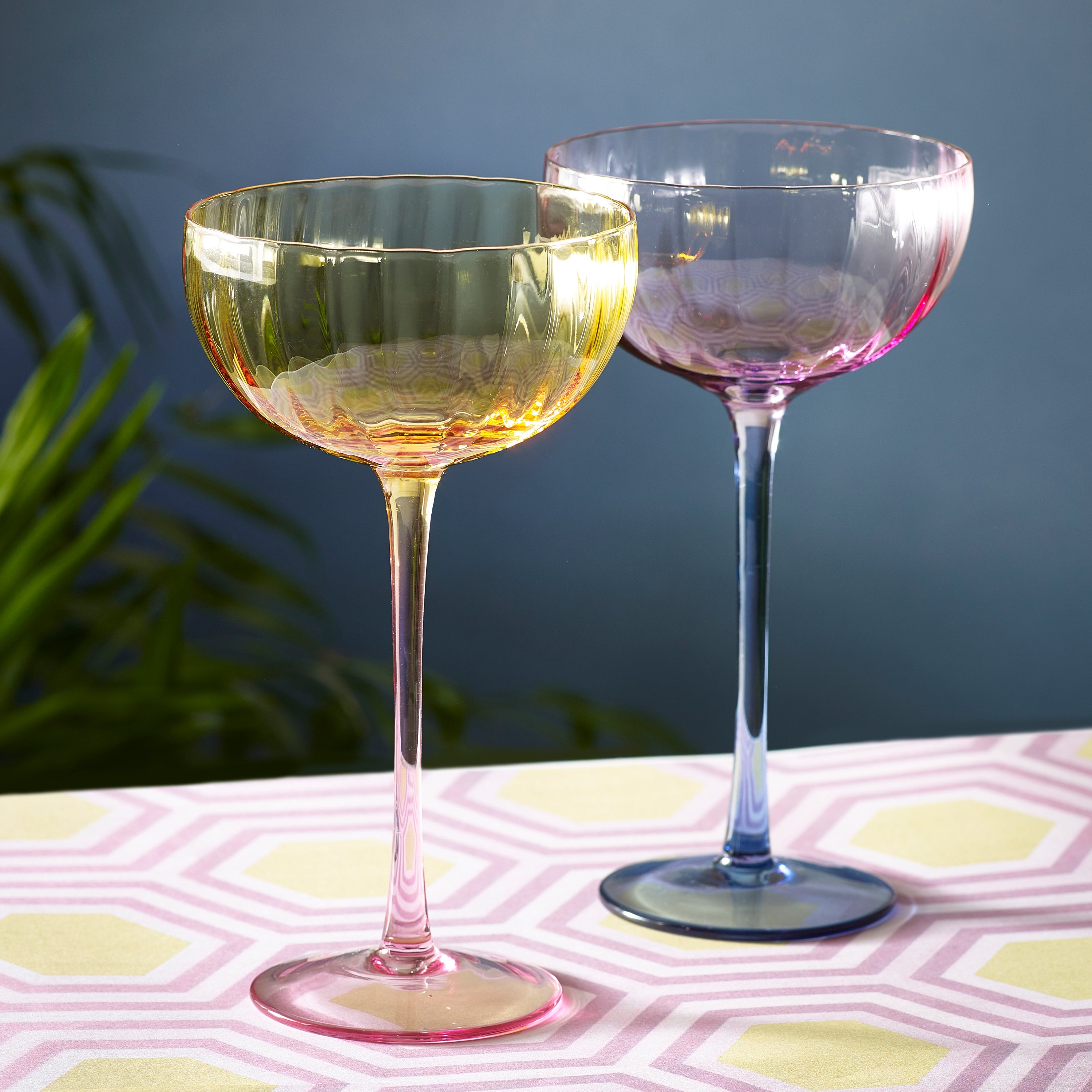 Set of 2 Florence Coupe Glasses Pink Price Comparisons | Compare The Build
