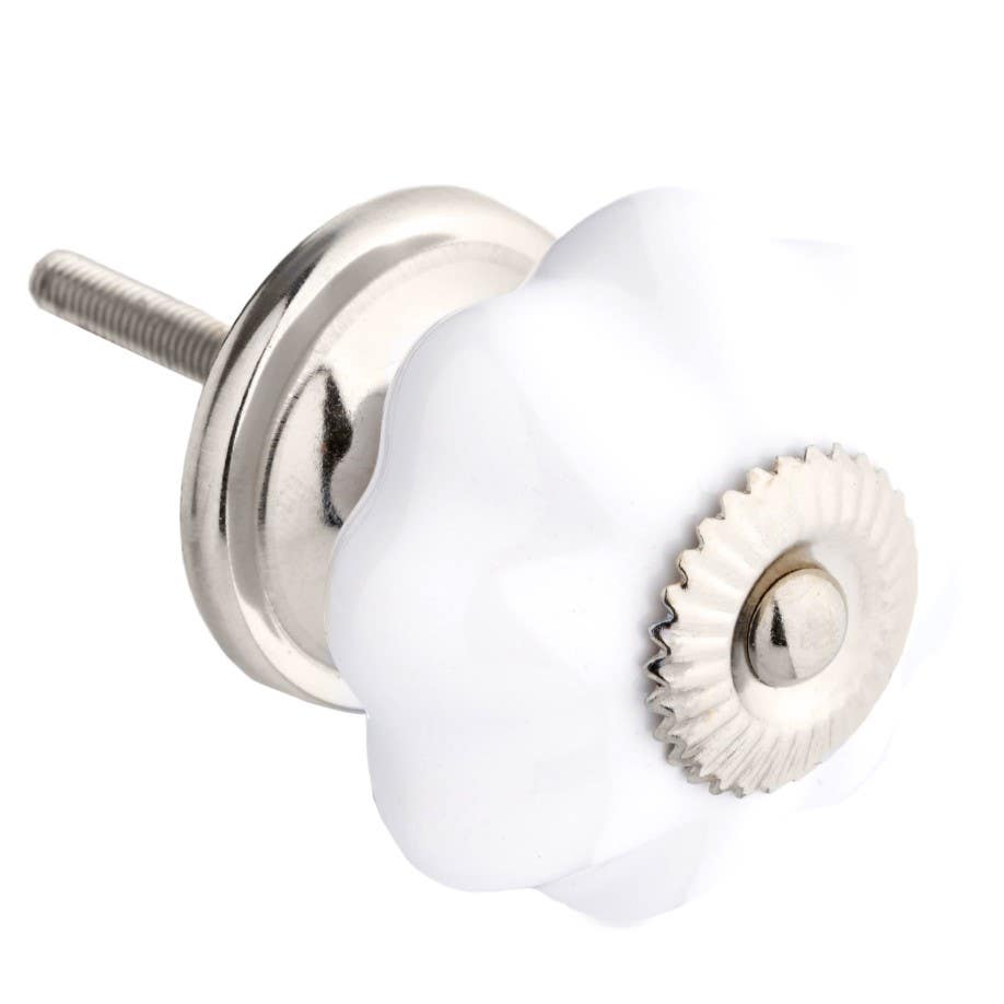 Ceramic Fluted Melon Knob White 42mm Price Comparisons | Compare The Build