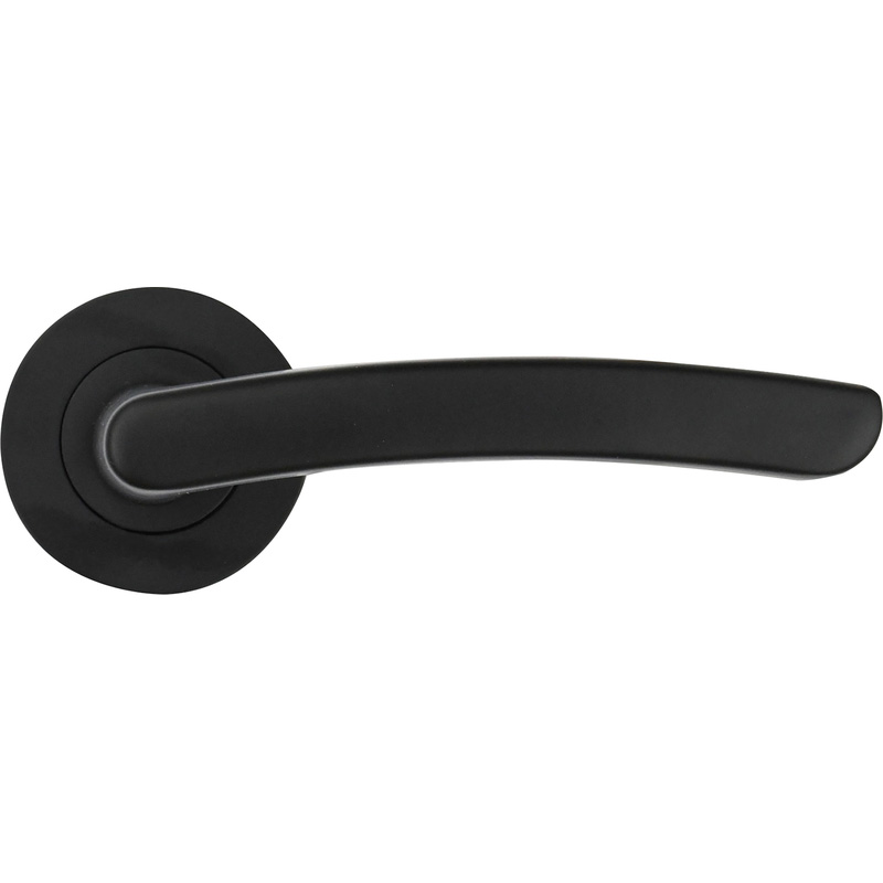 Stanza Santiago on Rose Door Handles Matt (Pair) in Black Aluminium Price Comparisons | Compare The Build