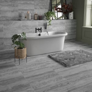 Wickes Everest Steel Porcelain Wall & Floor Tile - 600 x 300mm Price Comparisons | Compare The Build