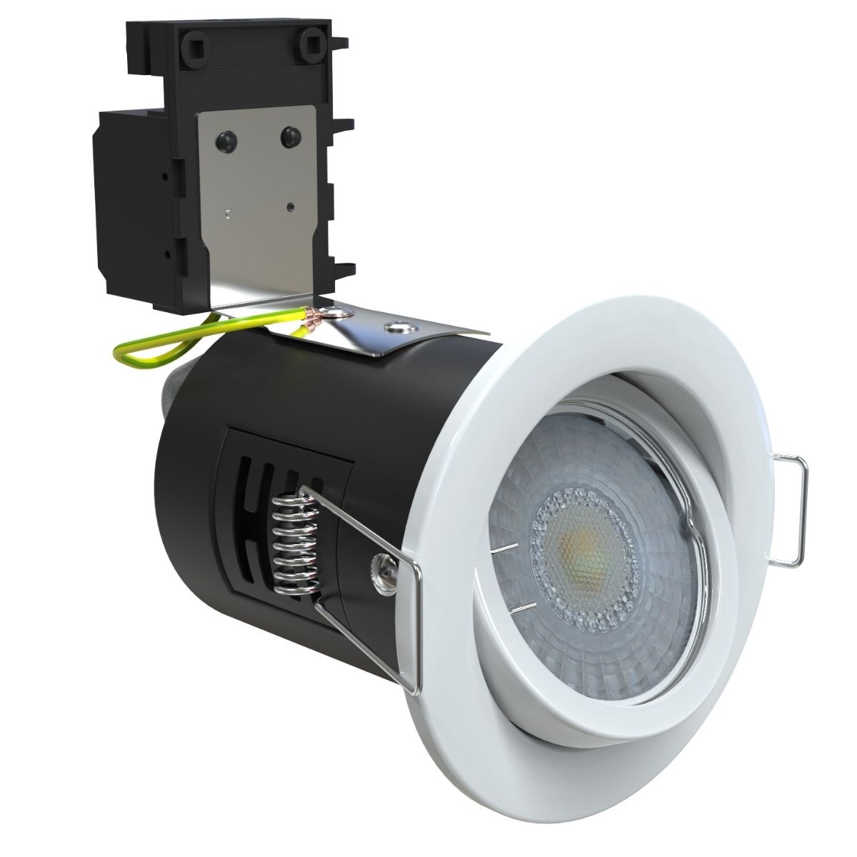 Tilt, Fire Rated LED Downlight, GU10 - Various Finishes - White, Brushed Chrome or Chrome Price Comparisons | Compare The Build