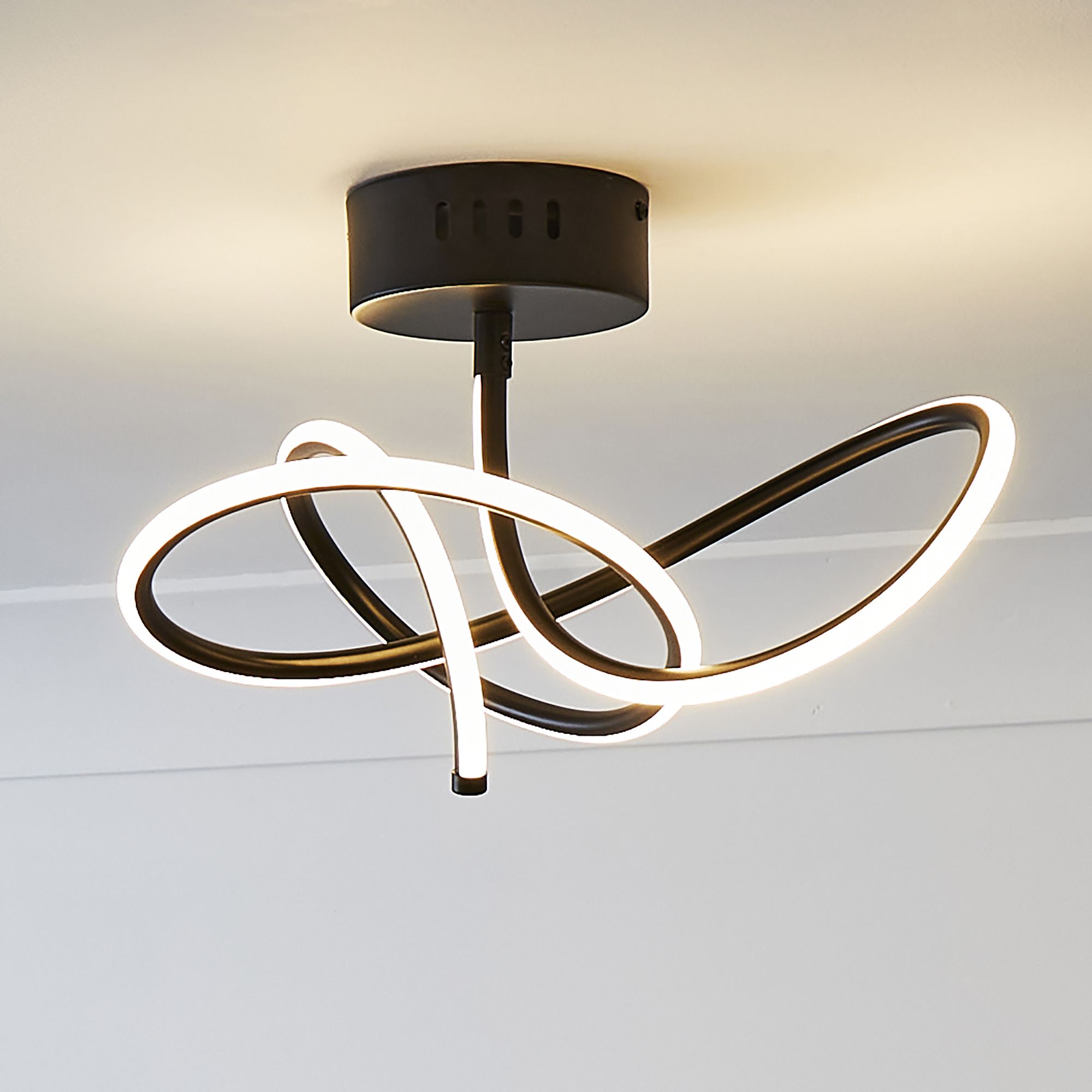 Glow Veton Black Medium Ceiling Light Price Comparisons | Compare The Build