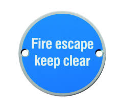 Satin Stainless Steel FIRE ESCAPE KEEP CLEAR sign 76mm Price Comparisons | Compare The Build