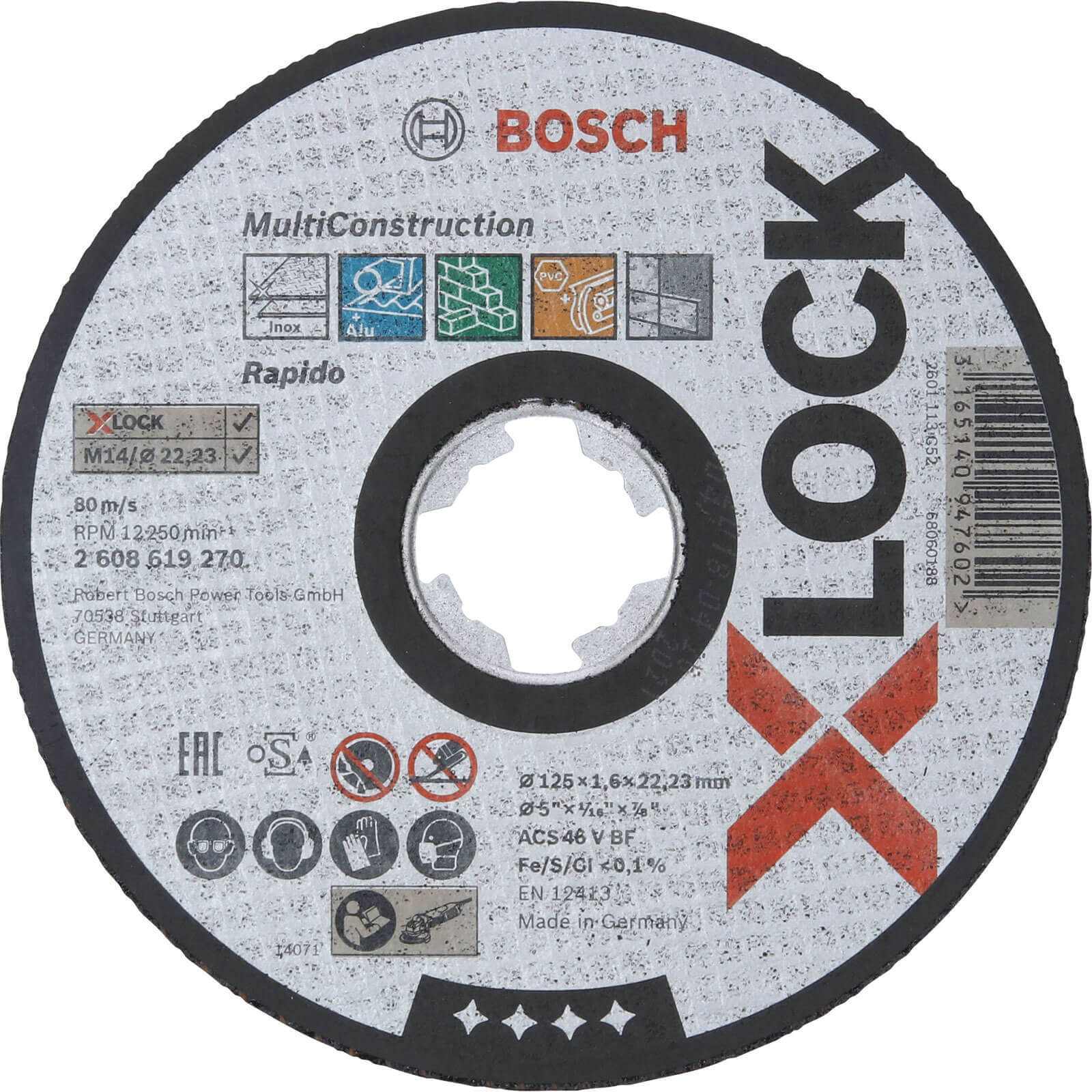 Bosch X Lock MultiConstruction Multi Material Cutting Disc 125mm 1.6mm 22mm Price Comparisons | Compare The Build