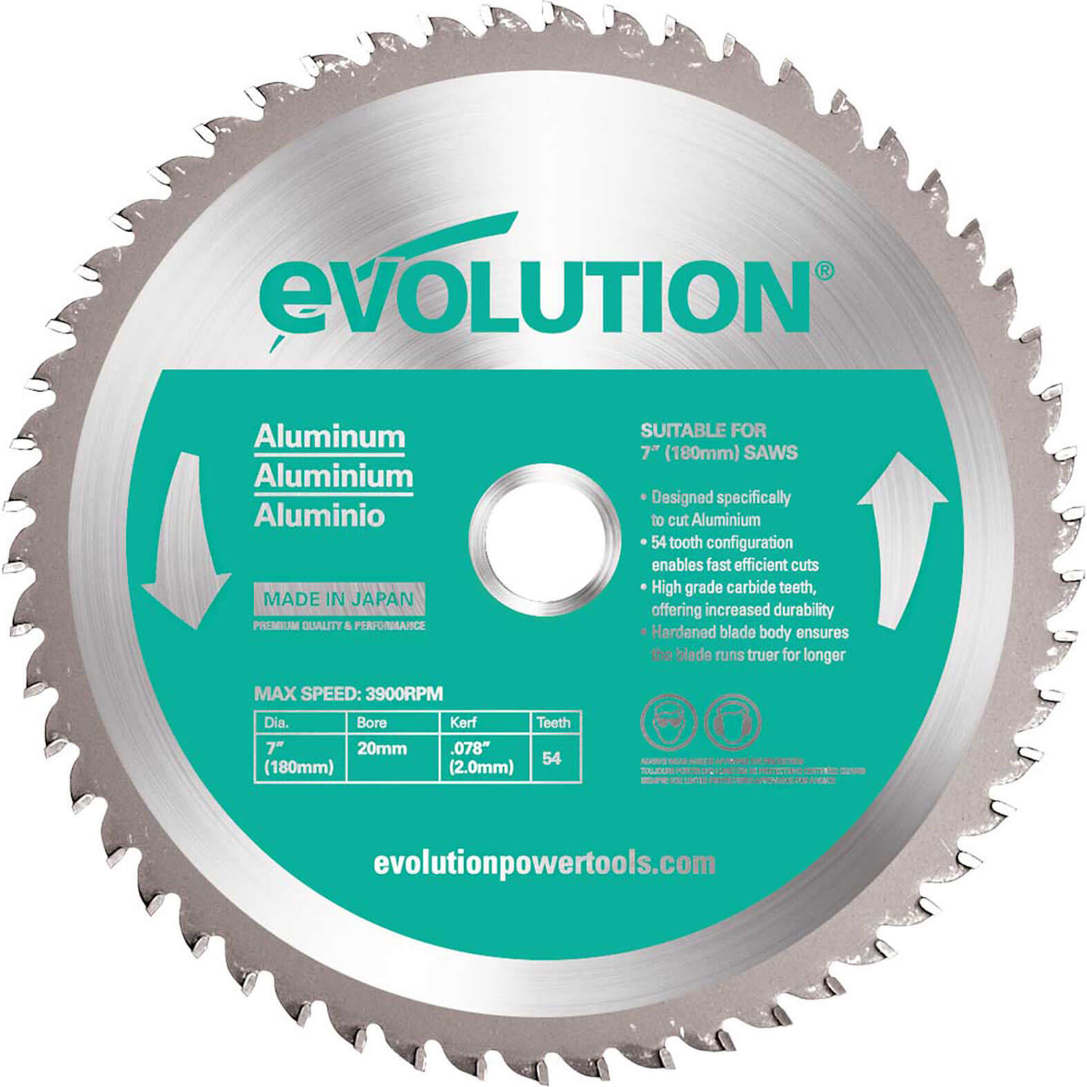 Evolution Aluminium Cutting Saw Blade 180mm 54T 20mm Price Comparisons | Compare The Build