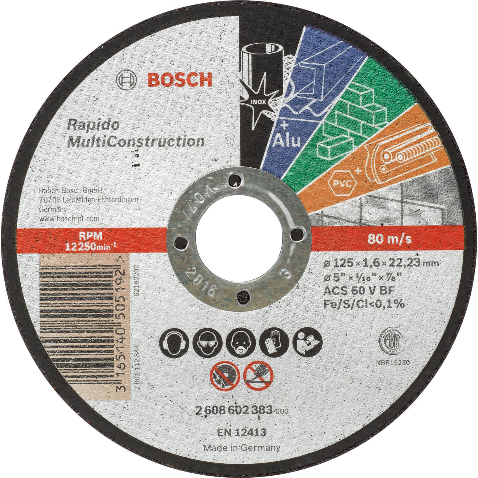 Bosch Rapido MultiConstruction Cutting Disc 125mm 1.6mm 22mm Price Comparisons | Compare The Build