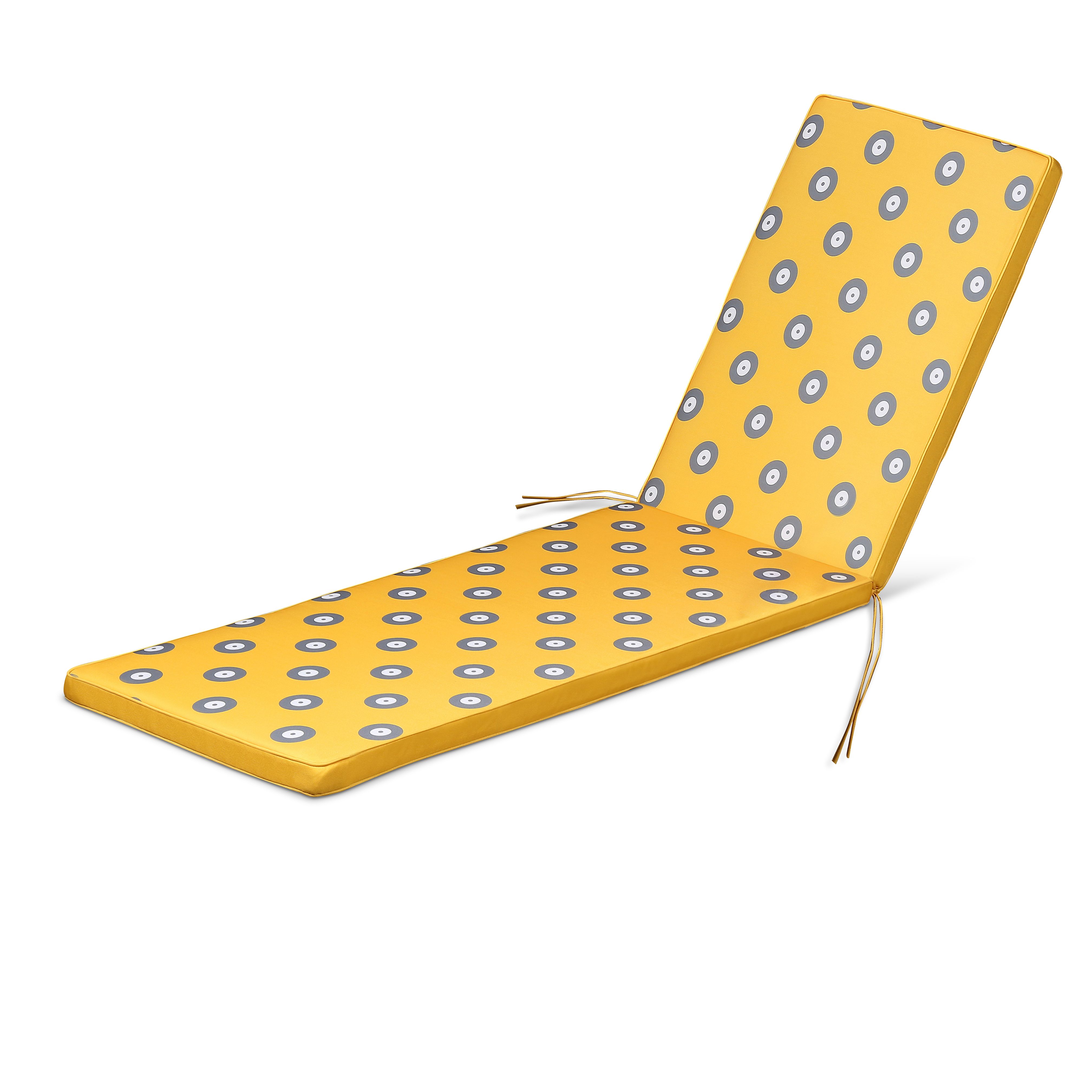 Blooma Kinaros Grey & Yellow Spot Sunlounger Cushion | Compare The Build