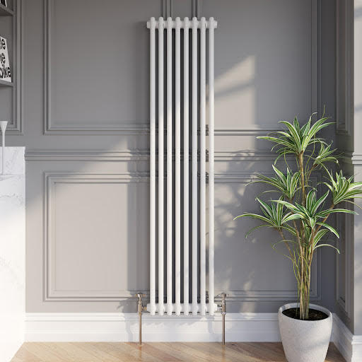 Park Lane Traditional Vertical Colosseum Double Bar Column Radiator White - 1600 x 380mm Price Comparisons | Compare The Build