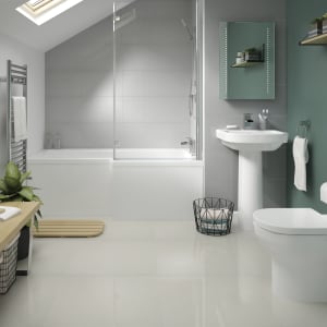 Wickes Boutique Smart White Lux Glazed Porcelain Wall & Floor Tile - 600 x 600mm Price Comparisons | Compare The Build