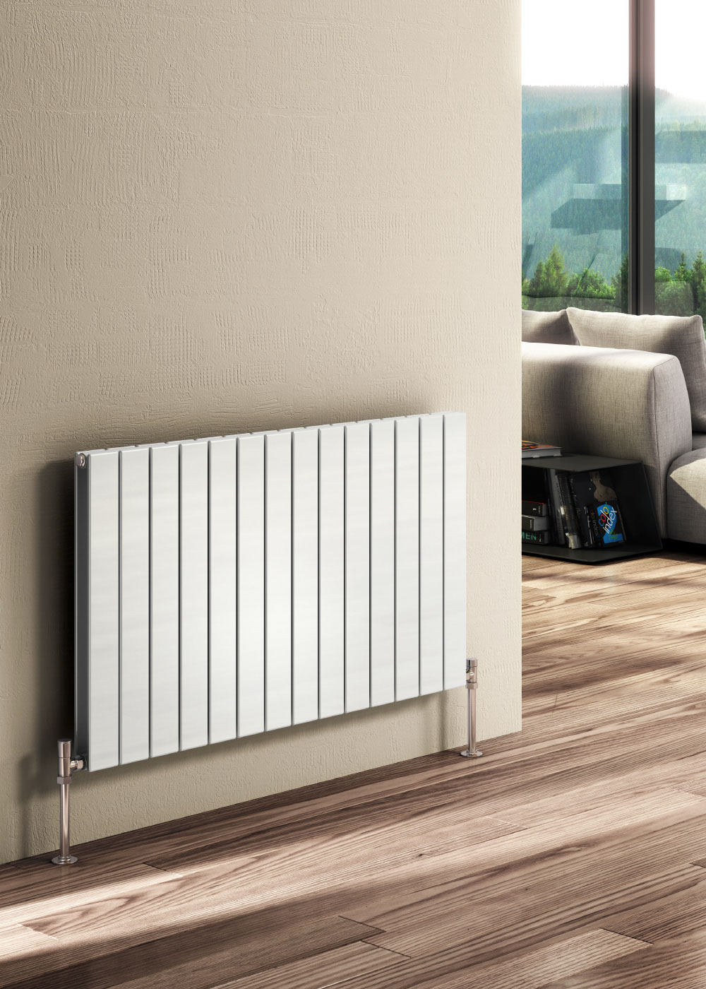 Reina Flat Horizontal Designer Radiator, White, 600mm x 1254mm | Compare The Build