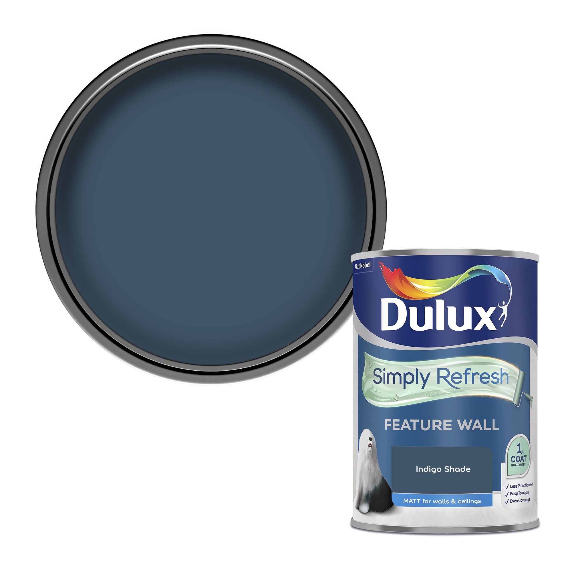 Dulux One coat Indigo shade Matt Emulsion paint, 1.25L Price Comparisons | Compare The Build