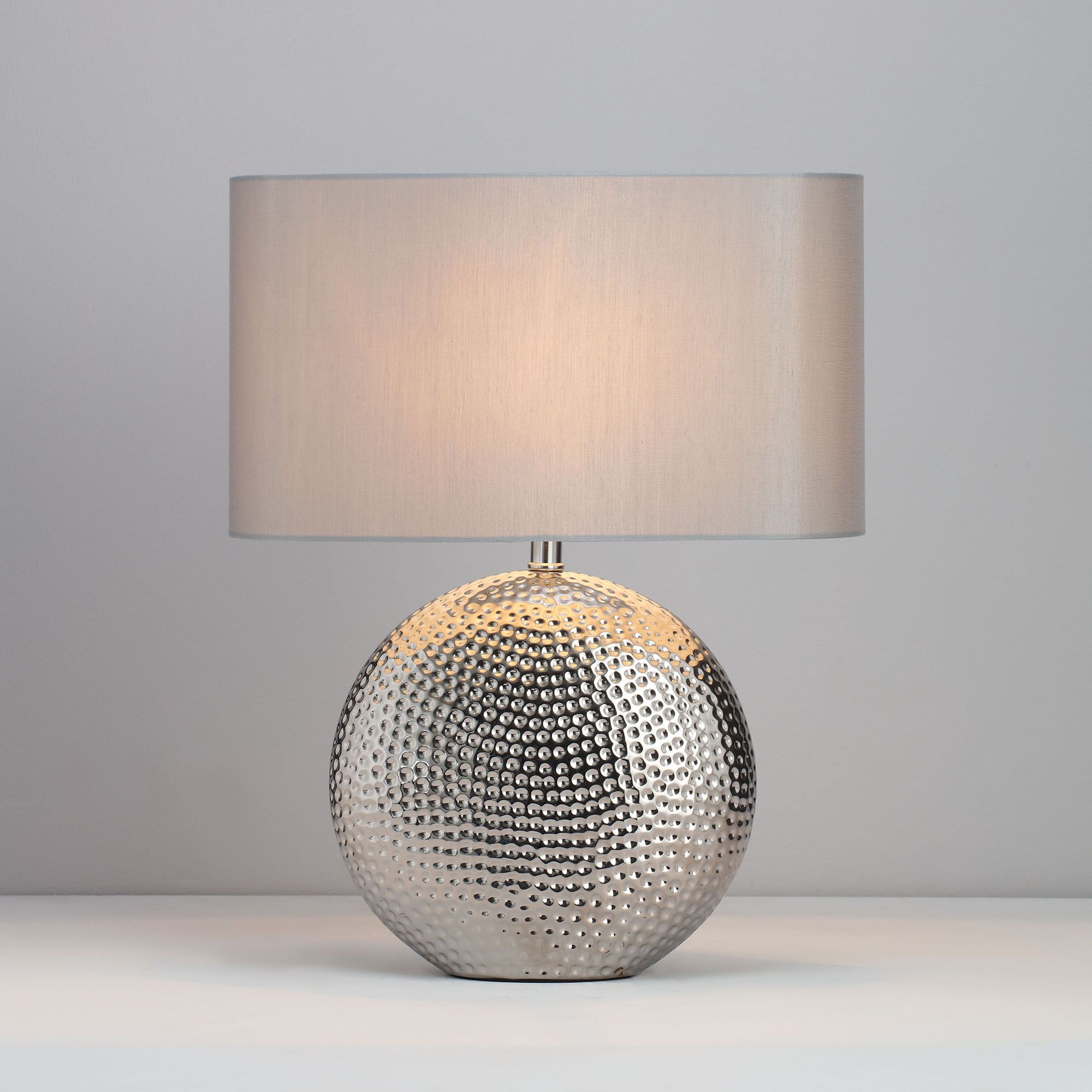 Inlight Kale Textured Polished Silver Effect Table Light Price Comparisons | Compare The Build