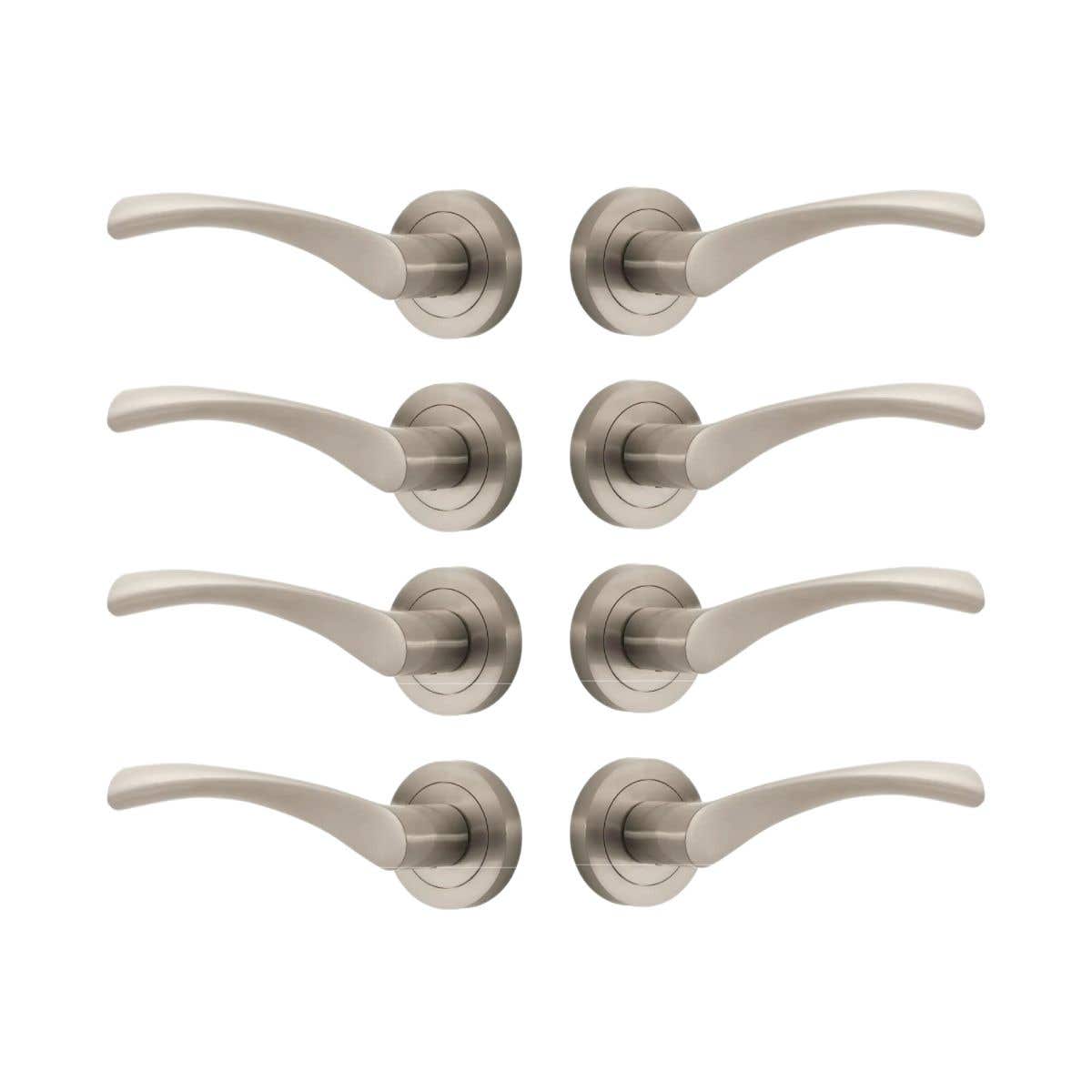 Marvel Lever On Rose Door Handle Pack - Brushed Nickel - Set of 4 Pairs Price Comparisons | Compare The Build