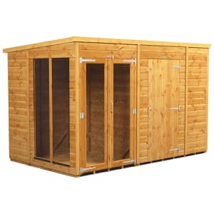 Power Sheds 10 x 6ft Pent Shiplap Dip Treated Summerhouse - Including 6ft Side Store Price Comparisons | Compare The Build