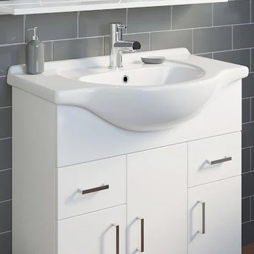 Ceramica White Gloss Semi-Recessed Basin - 750mm Price Comparisons | Compare The Build