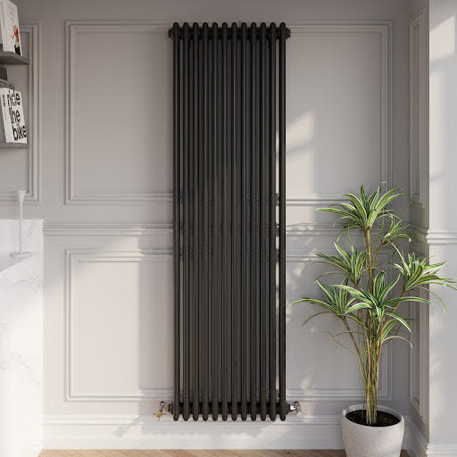 Park Lane Traditional Vertical Colosseum Triple Bar Column Radiator Black - 1800 x 560mm Price Comparisons | Compare The Build