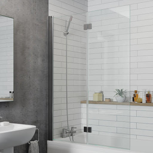 Luxura Square Two Section Bath Screen 1000mm - Chrome 6mm Price Comparisons | Compare The Build