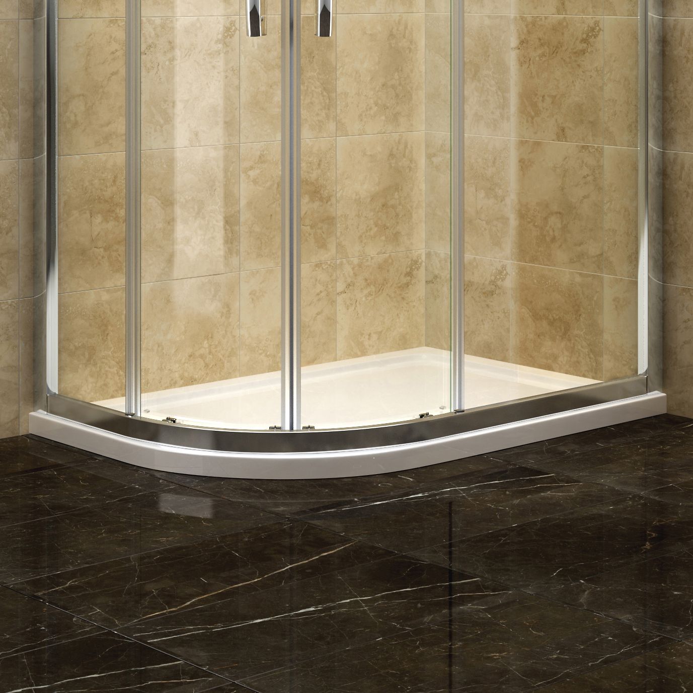 Cooke & Lewis Deluvio Low Profile Offset Quadrant Shower Tray Rh (W)1200mm (D)800mm | Compare The Build