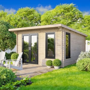 Power Sheds 12 x 12ft Left Hand Door Pent Notched Logs Log Cabin Price Comparisons | Compare The Build