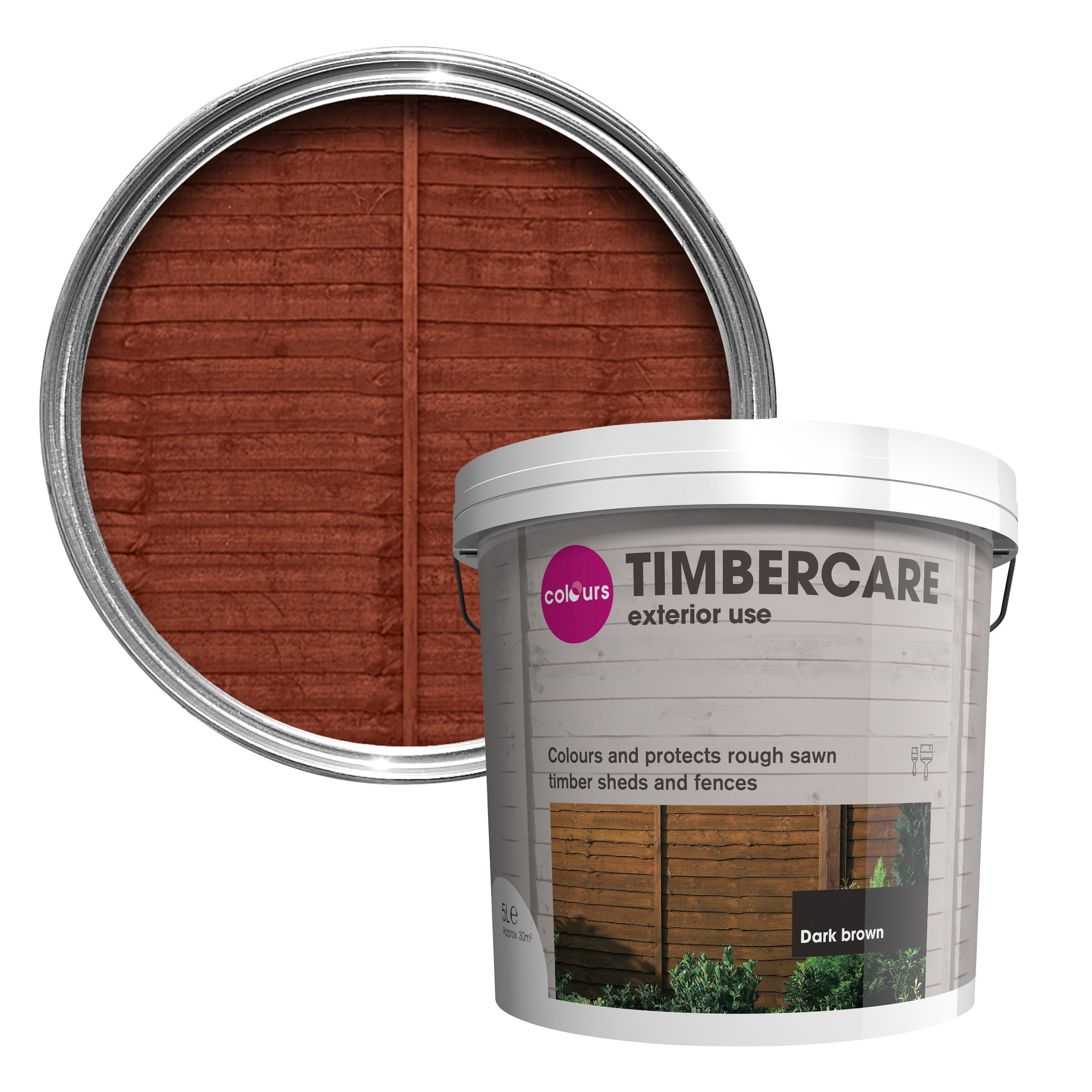 Colours Timbercare Dark Brown Fence & Shed Wood Stain, 5L Price Comparisons | Compare The Build