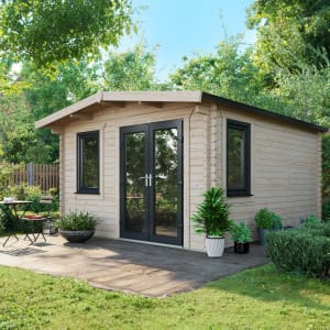 Power Sheds 14 x 12ft Right Hand Door Apex Chalet Log Cabin Price Comparisons | Compare The Build