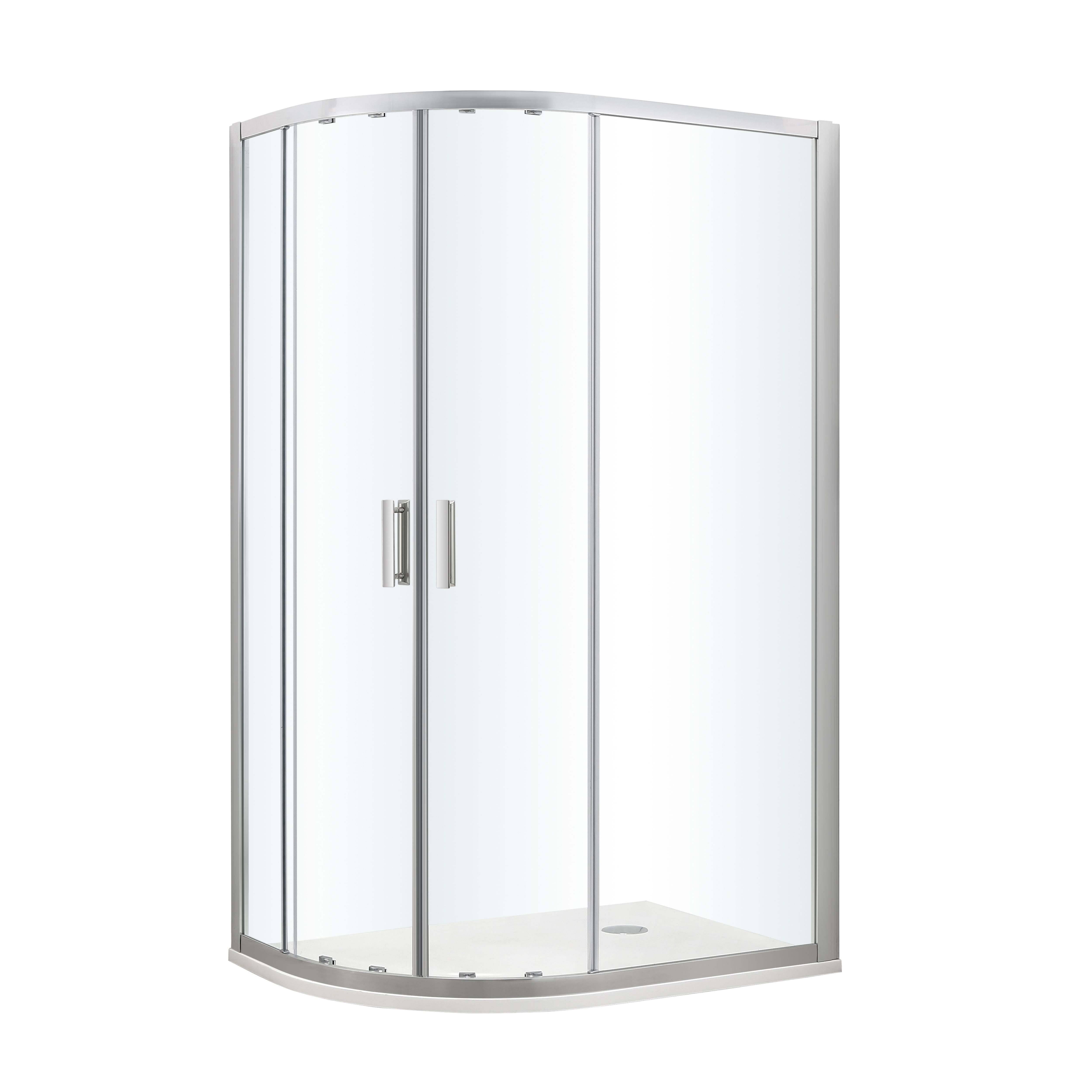 GoodHome Beloya Right-Handed Offset Quadrant Shower Enclosure & Tray With Corner Entry Double Sliding Door (W)1200mm (D)900mm Price Comparisons | Compare The Build