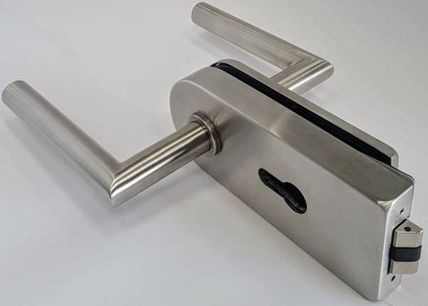 Satin Stainless Steel Patch Euro Lock/Latch with Mitred Lever Handles | Compare The Build