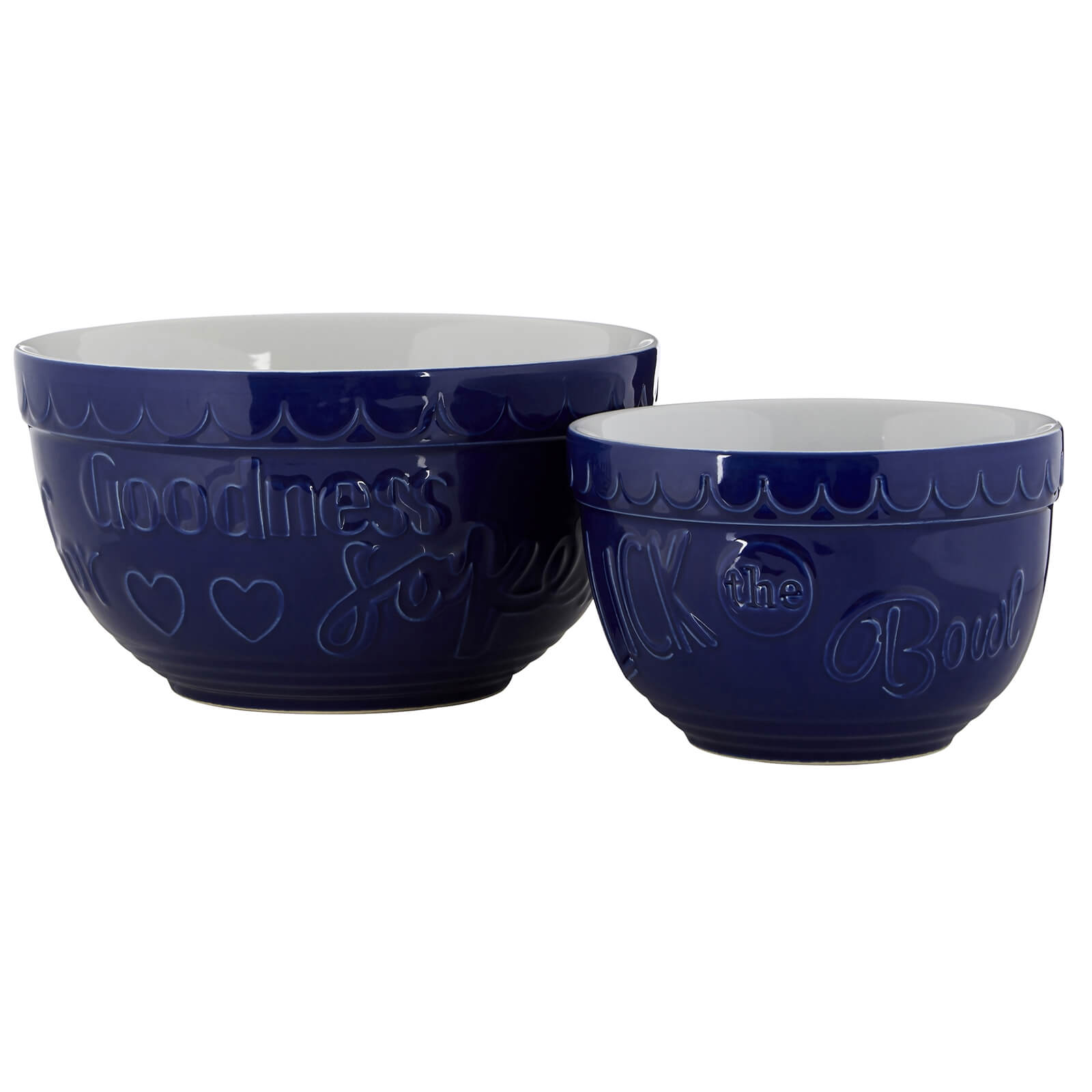 Gigi Round Mixing Bowls - Set of 2 - Blue & White Price Comparisons | Compare The Build