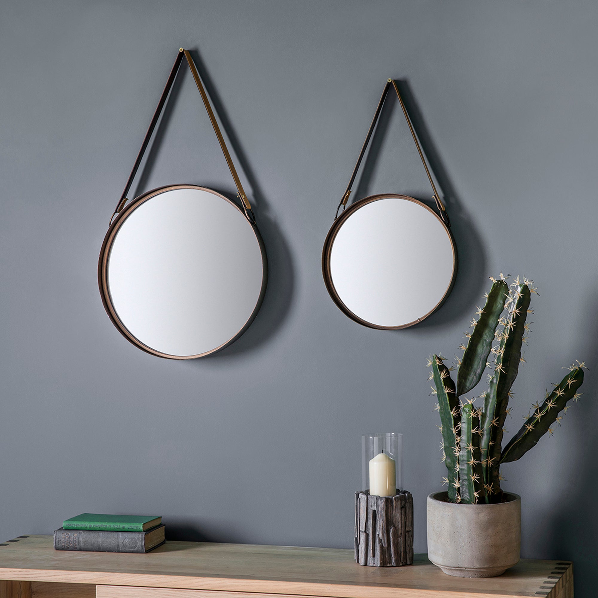 Set of 2 Elkton Round Bronze Mirrors Brown Price Comparisons | Compare The Build