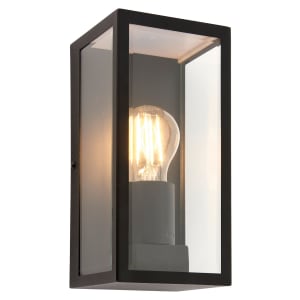 Saxby Loki Matt Black Paint & Clear Glass Wall Light Price Comparisons | Compare The Build
