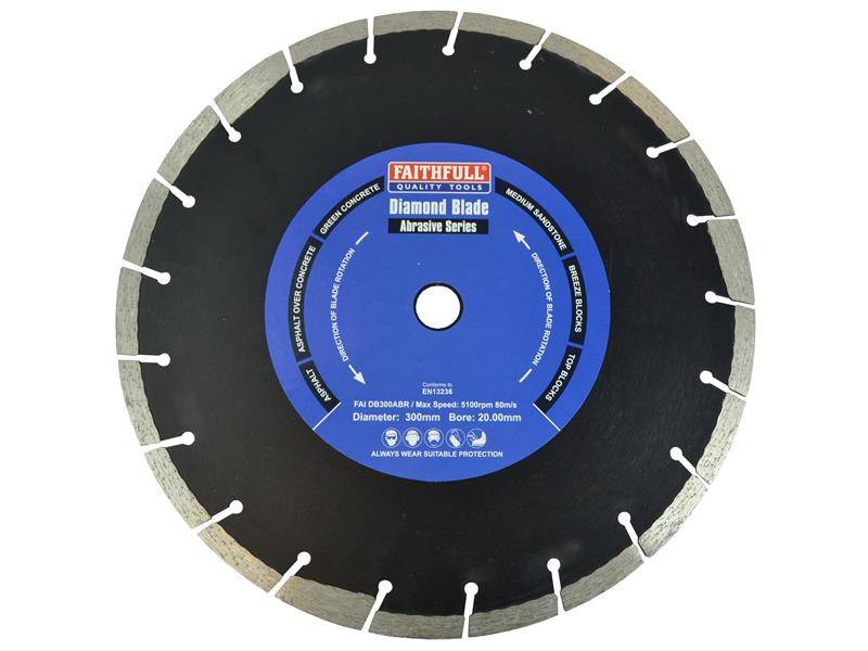 Faithfull FAIDB300ABR Abrasive Diamond Blade 300 x 20mm Price Comparisons | Compare The Build