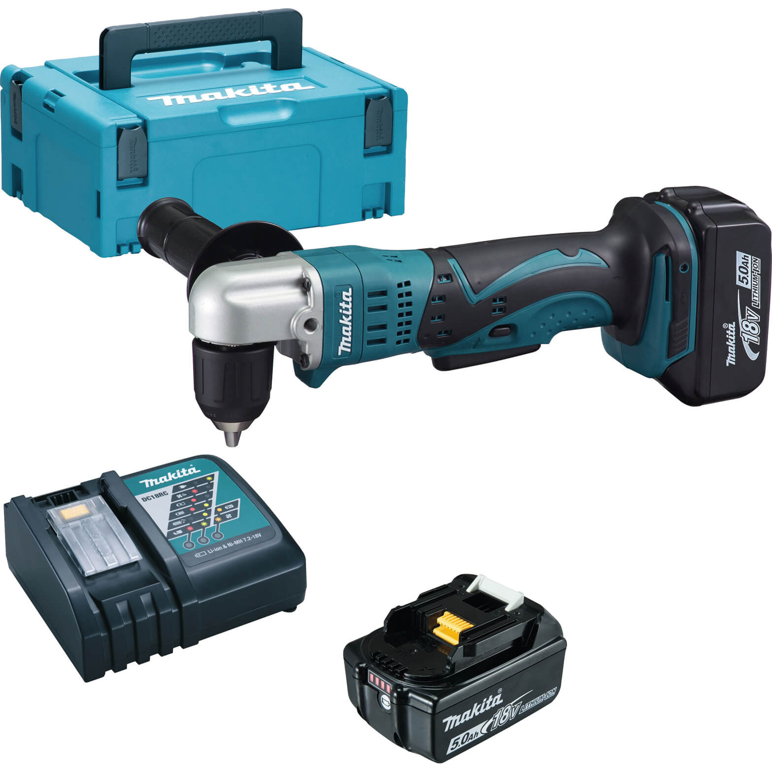 Makita DDA351 18v Cordless LXT Angle Drill 2 x 5ah Li-ion Charger Case | Compare The Build