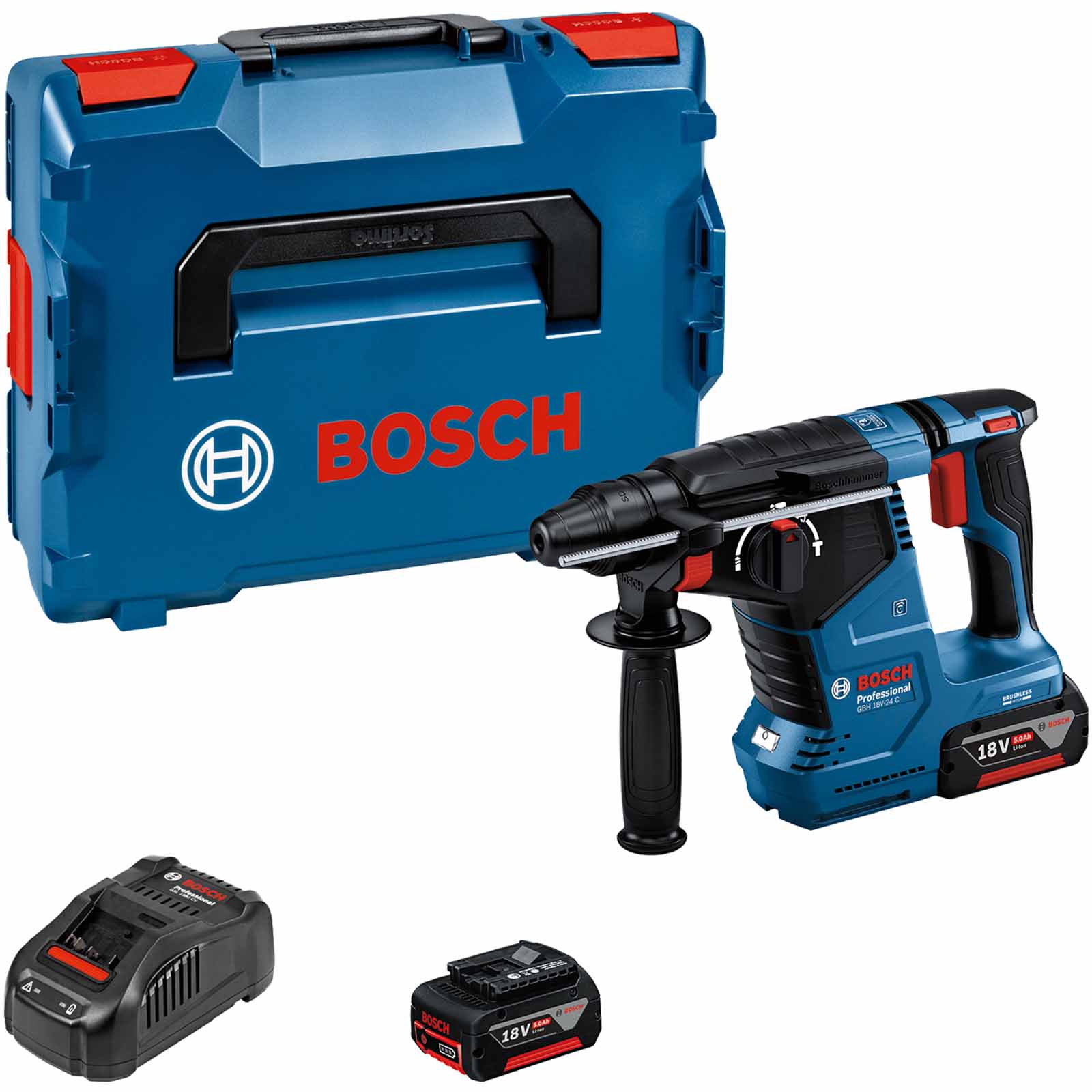 Bosch GBH 18V-24 C 18v Cordless Brushless SDS Plus Drill 2 x 5ah Li-ion Charger Case Price Comparisons | Compare The Build