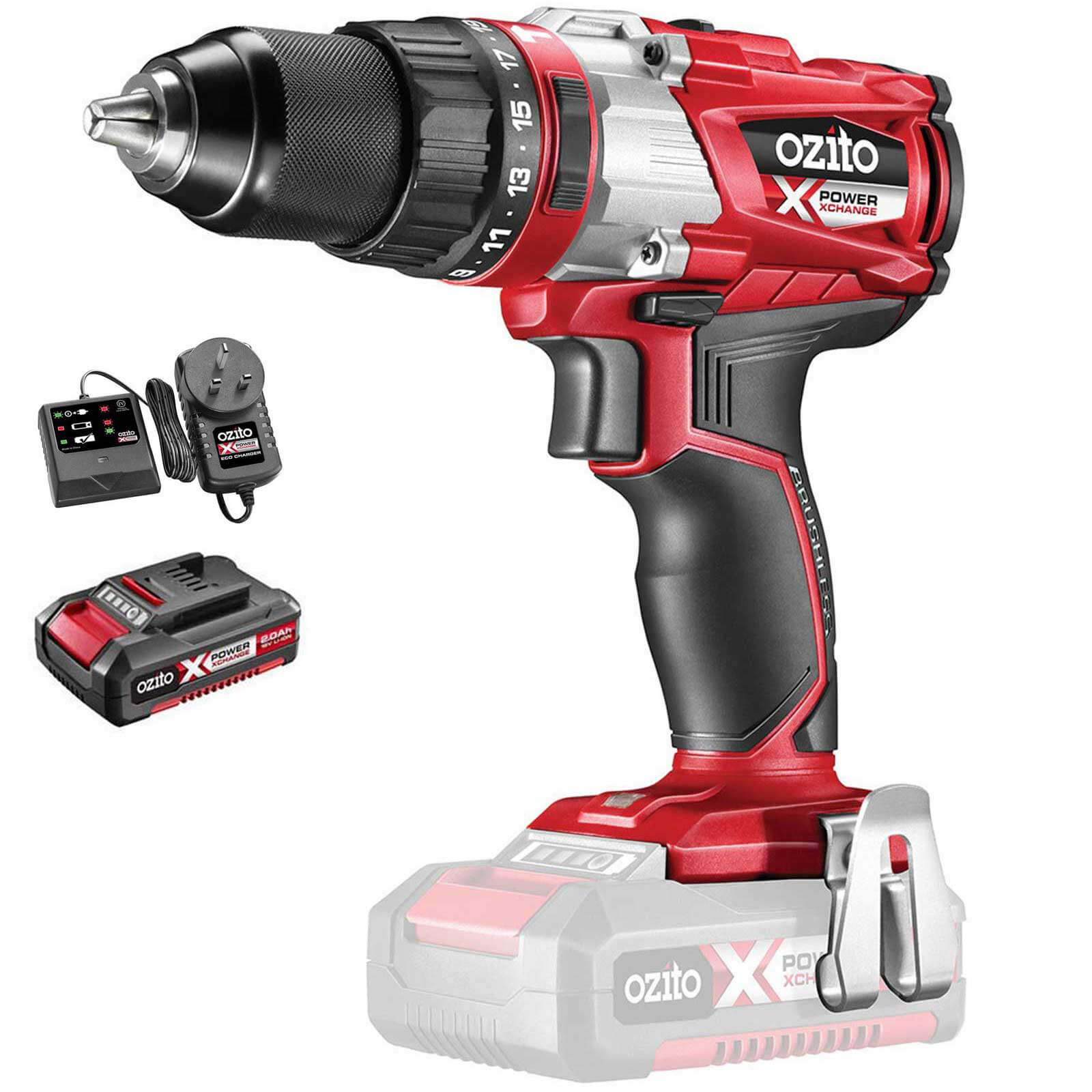 Ozito PXBHS 18v Cordless Brushless Combi Drill 1 x 2ah Li-ion Charger No Case Price Comparisons | Compare The Build