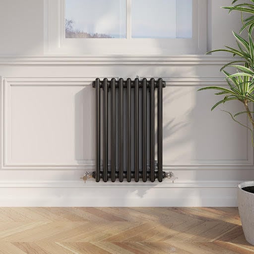 Park Lane Traditional Colosseum Double Bar Column Radiator Black - 600 x 425mm Price Comparisons | Compare The Build