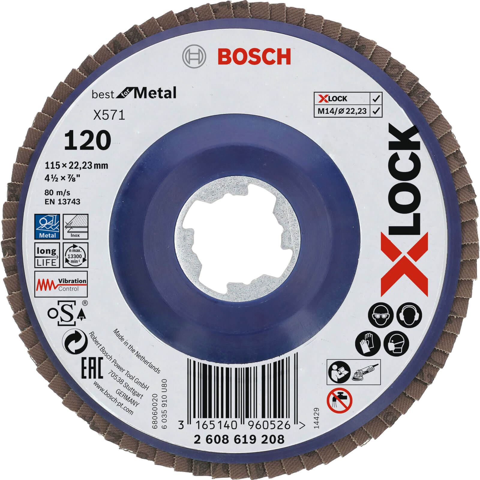 Bosch X Lock Zirconium Abrasive Straight Flap Disc 115mm 120g Pack of 1 Price Comparisons | Compare The Build