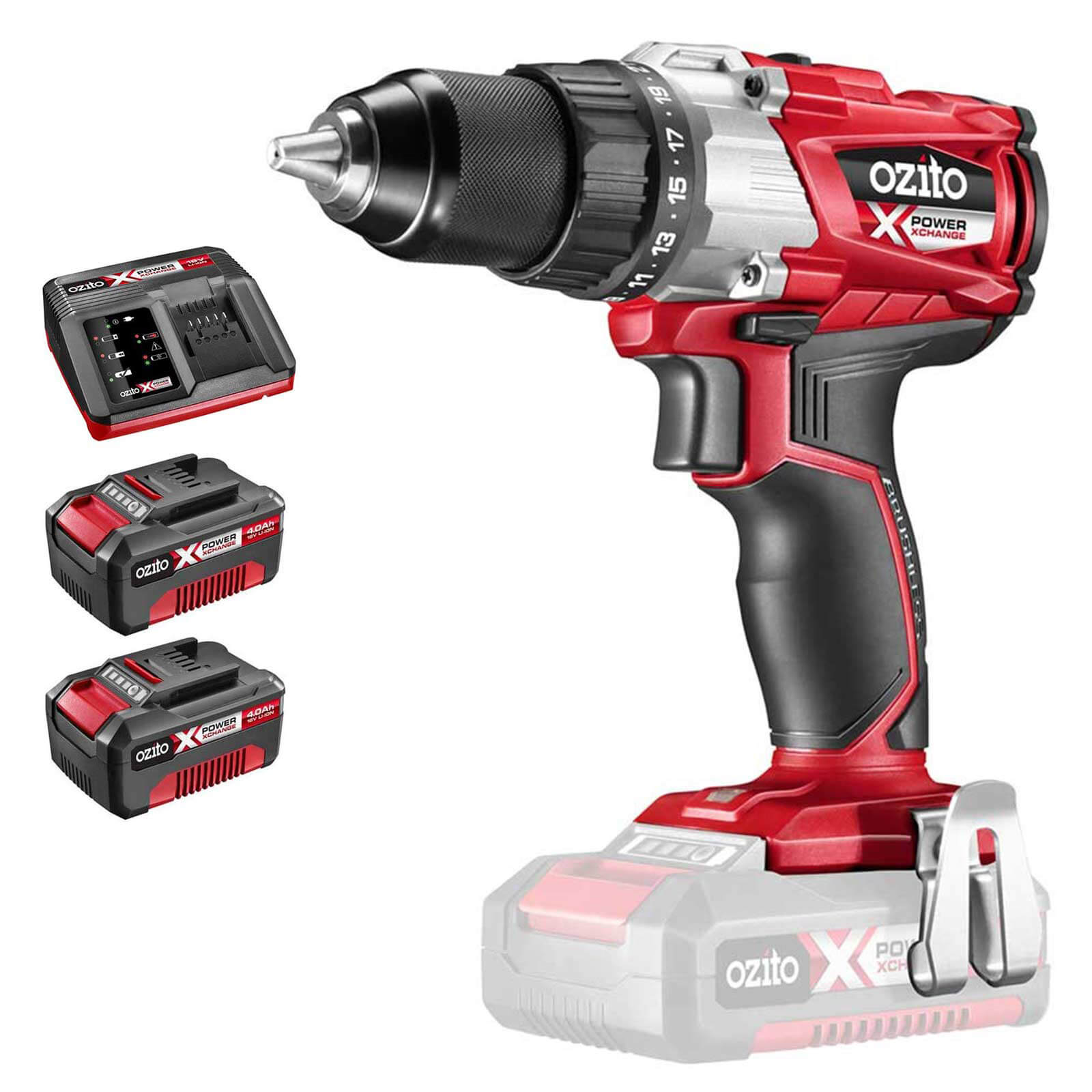 Ozito PXBDS 18v Cordless Brushless Drill Driver 2 x 4ah Li-ion Charger No Case | Compare The Build