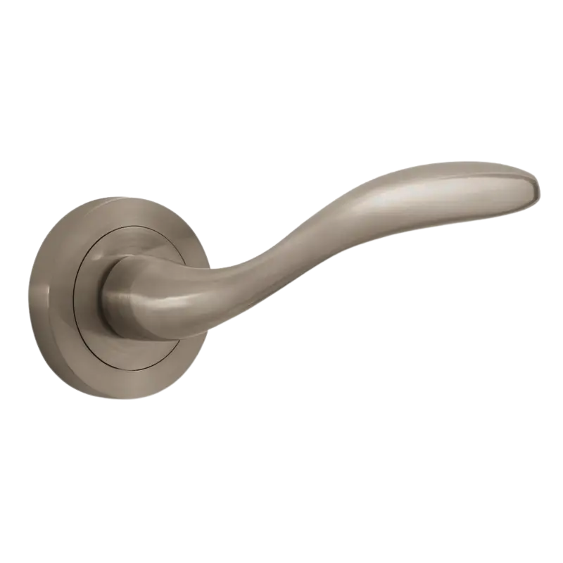 Jasper Curved Lever Door Handle on Rose - Brushed Nickel - Internal - Pair - Designer Levers Price Comparisons | Compare The Build