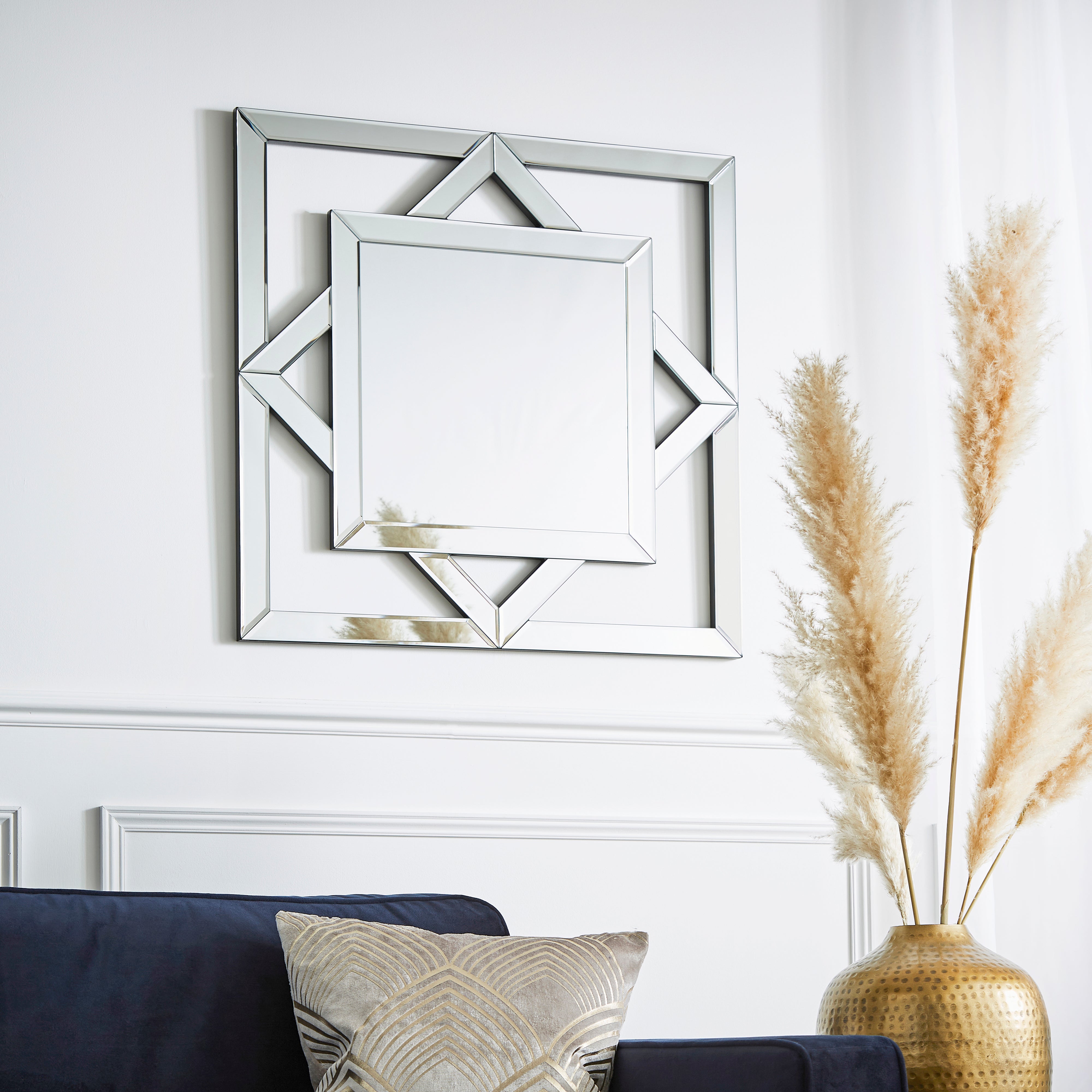 Luxe Geo Mirror, Silver 70cm Silver Price Comparisons | Compare The Build