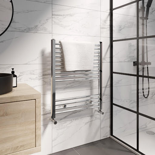 Duratherm Heated Towel Rail Flat Chrome 750 x 600mm | Compare The Build