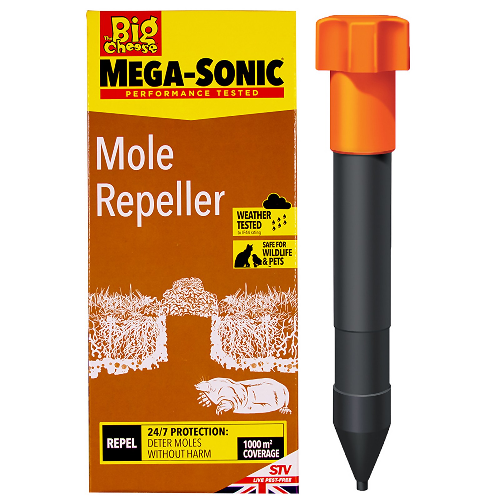 The Big Cheese Hi Vis Mega Sonic Mole Repeller | Compare The Build