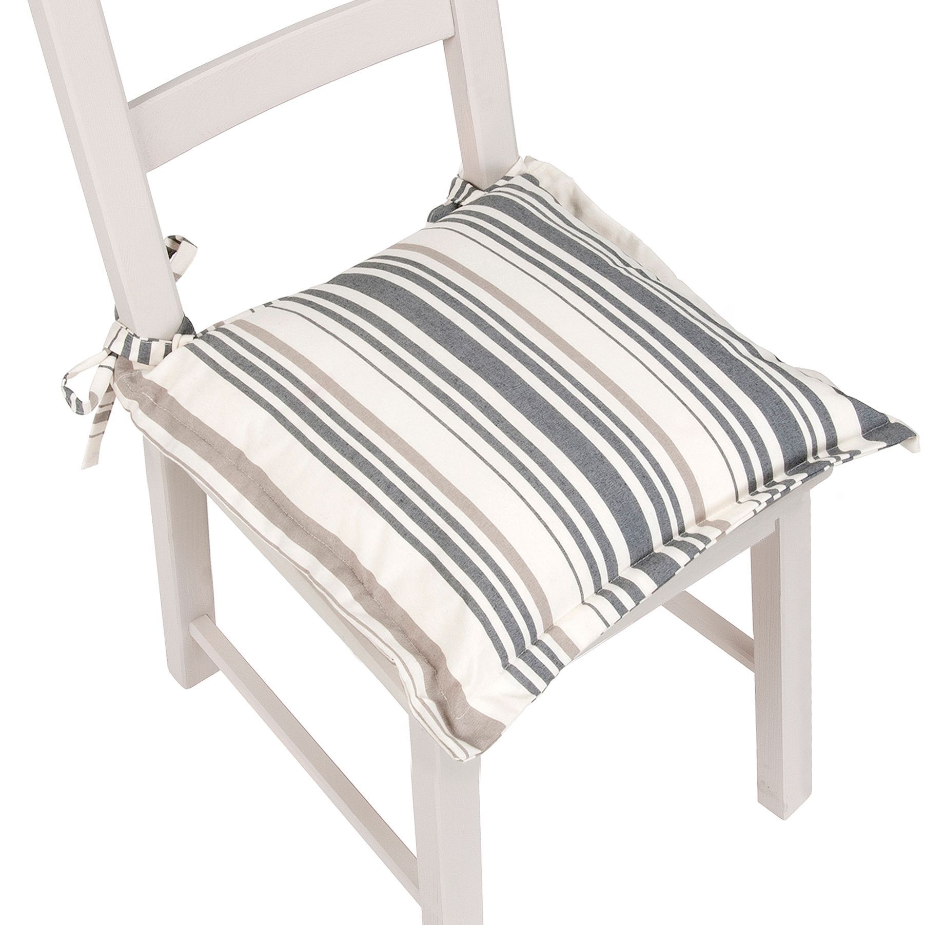 Colours Edworth Mid Grey Striped Seat Pad | Compare The Build