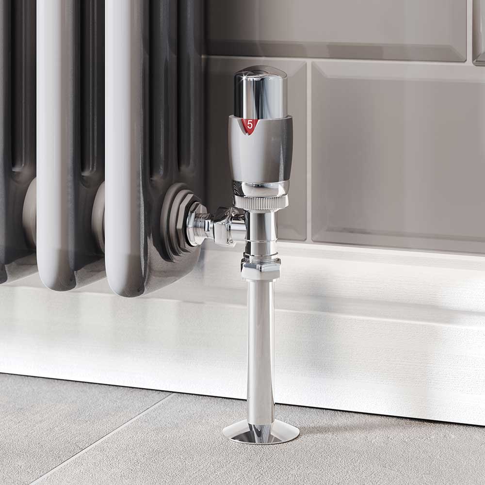 Trade Direct Thermostatic Valves, Modern, Silver/Chrome Angled - 8mm | Compare The Build